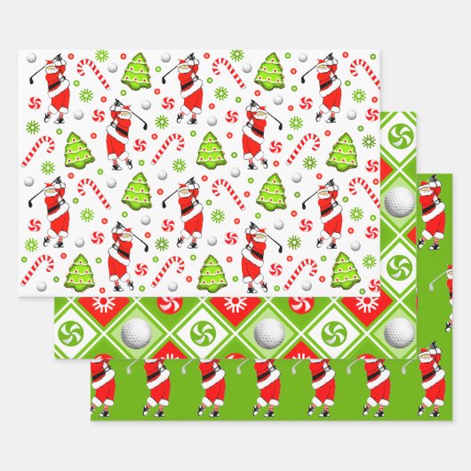 Golf Kerstcadeau Inpakpapier Vel (Set)