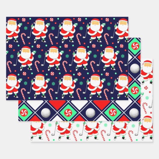 Golf Kerstcadeau Inpakpapier Vel (Set)