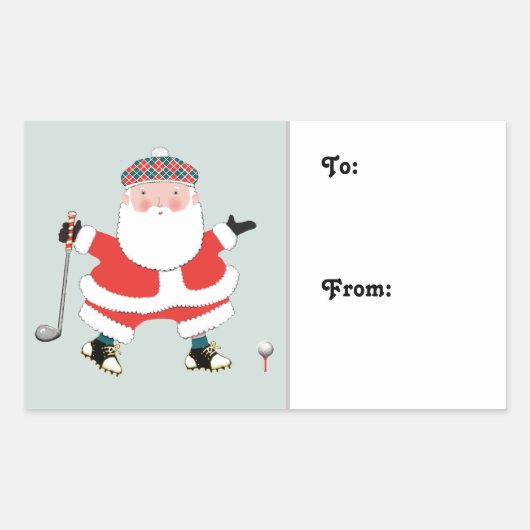 Golf Kerstcadeau Labels (Voorkant)