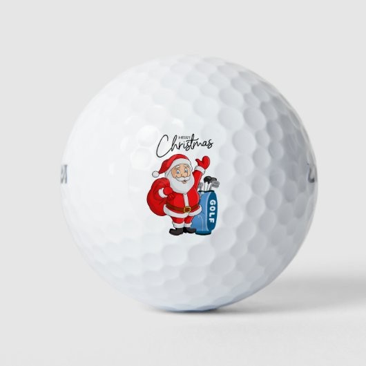 Golf-kerstcadeau met Santa Golfer op golfvlag Golfballen (Voorkant)
