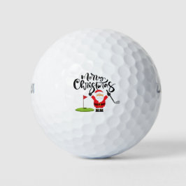 Golf-kerstcadeau met Santa Golfer op golfvlag Golfballen
