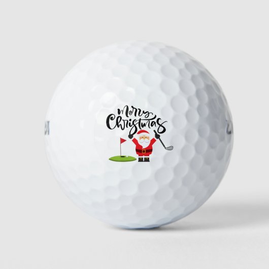 Golf-kerstcadeau met Santa Golfer op golfvlag Golfballen (Voorkant)