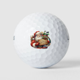 Golf-kerstcadeau met Santa Golfer op golfvlag Golfballen