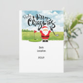 Golf-kerstcadeau met Santa Golfer op golfvlag Kaart (Staand voorkant)