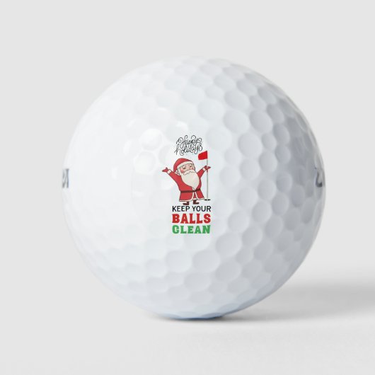 Golf Kerstcadeau met Santa Golfer Squad Golfballen (Voorkant)