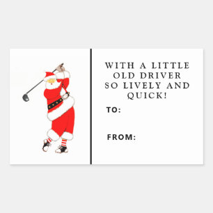 Golf Kerstcadeau Tag Rechthoekige Sticker