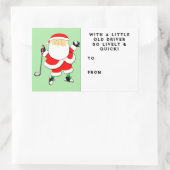 Golf Kerstcadeau Tag Rechthoekige Sticker (Tas)