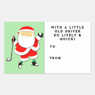 Golf Kerstcadeau Tag Rechthoekige Sticker