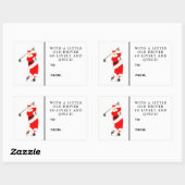 Golf Kerstcadeautag Rechthoekige Sticker (Vel)