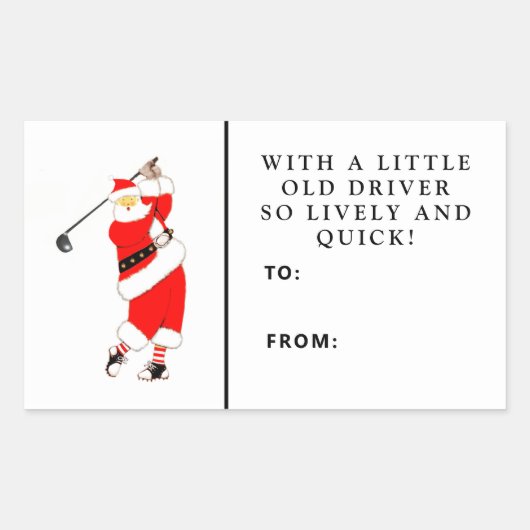 Golf Kerstcadeautag Rechthoekige Sticker (Voorkant)