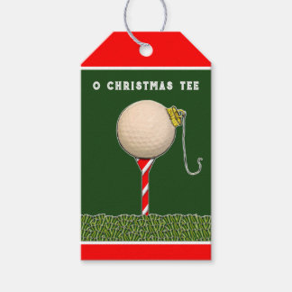 Golf kerstcadeautags cadeaulabel