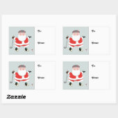 Golf kerstcadeautags rechthoekige sticker (Vel)