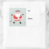 Golf kerstcadeautags rechthoekige sticker (Tas)