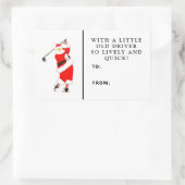 Golf-kerstcadeLabel Rechthoekige Sticker (Tas)
