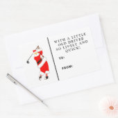 Golf-kerstcadeLabel Rechthoekige Sticker (Envelop)