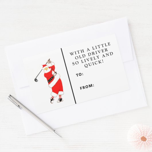 Golf-kerstcadeLabel Rechthoekige Sticker (Envelop)