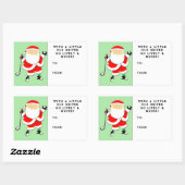 Golf-kerstcadeLabel Rechthoekige Sticker (Vel)