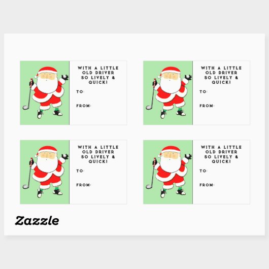 Golf-kerstcadeLabel Rechthoekige Sticker (Vel)