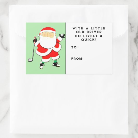 Golf-kerstcadeLabel Rechthoekige Sticker (Tas)