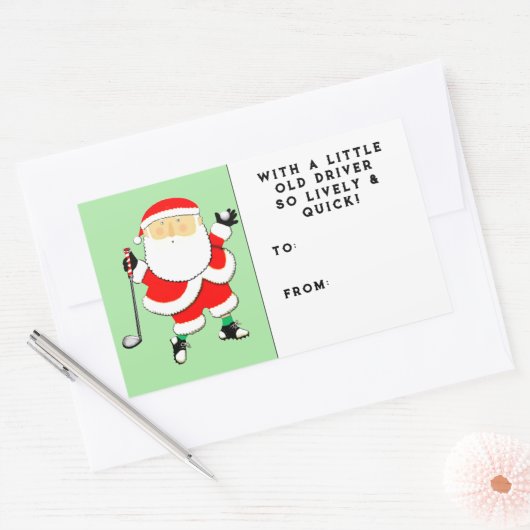Golf-kerstcadeLabel Rechthoekige Sticker (Envelop)