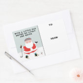 Golf-kerstcadeLabel Rechthoekige Sticker (Envelop)