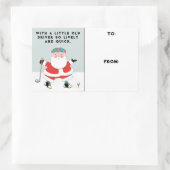 Golf-kerstcadeLabel Rechthoekige Sticker (Tas)