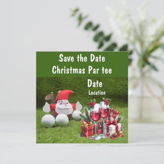 Golf kerstfeest, bespaar de datum met de kerstman (Staand voorkant)