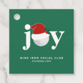 Golf Kerstfeest Cadeautag Joy Modern Groen Bedankjes Labels (Voorkant)