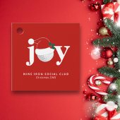Golf Kerstfeest Cadeautag Joy Modern Rood Bedankjes Labels