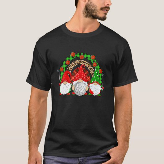 Golf-kerstfeest Gnomen Golf Player Xmas T-shirt (Voorkant)