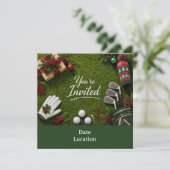 Golf Kerstfeest Laten we Par tee Kaart (Staand voorkant)