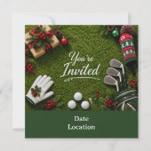 Golf Kerstfeest Laten we Par tee Kaart (Voorkant)