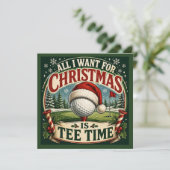 Golf kerstfeest Laten we Par tee  Kaart (Staand voorkant)