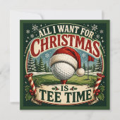 Golf kerstfeest Laten we Par tee  Kaart (Voorkant)