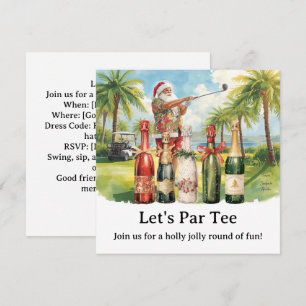 Golf Kerstfeest Laten we Par tee met Sinterklaas Kaart