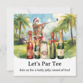 Golf Kerstfeest Laten we Par tee met Sinterklaas Kaart (Voorkant)