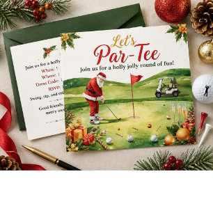 Golf Kerstfeest Laten we Par tee met Sinterklaas Kaart