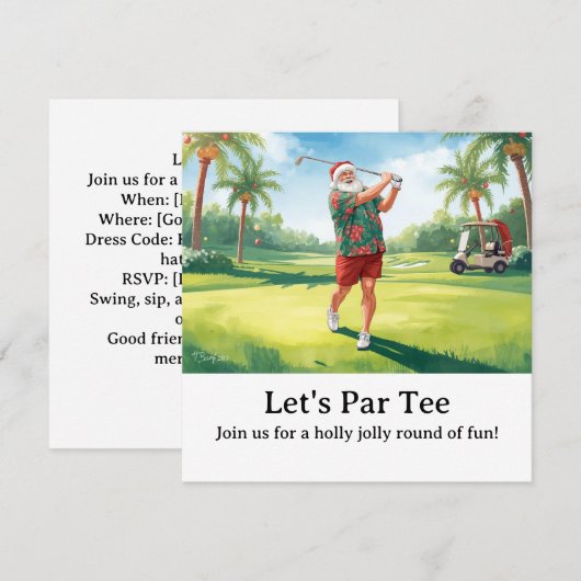 Golf Kerstfeest Laten we Par tee met Sinterklaas Kaart (Voorkant / Achterkant)