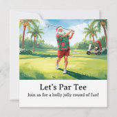 Golf Kerstfeest Laten we Par tee met Sinterklaas Kaart (Voorkant)