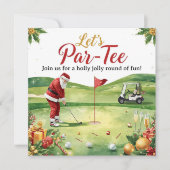 Golf Kerstfeest Laten we Par tee met Sinterklaas Kaart (Voorkant)