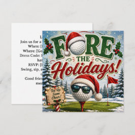 Golf Kerstfeest Let's Par tee  Kaart