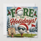 Golf Kerstfeest Let's Par tee  Kaart (Voorkant)