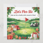Golf Kerstfeest Let's Par tee  Kaart (Voorkant)
