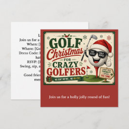 Golf Kerstfeest Let's Par tee  Kaart