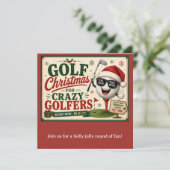 Golf Kerstfeest Let's Par tee  Kaart (Staand voorkant)