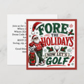Golf Kerstfeest Let's Par tee  Kaart (Voorkant / Achterkant)