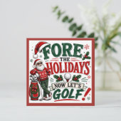 Golf Kerstfeest Let's Par tee  Kaart (Staand voorkant)