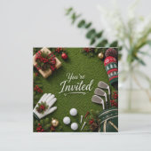 Golf Kerstfeest Let's Par tee Kaart (Staand voorkant)