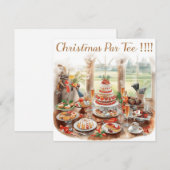 Golf Kerstfeest met golfbaan achtergrond Kaart (Voorkant / Achterkant)