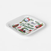 Golf kerstfeest met golfuitrusting Kerstmis Papieren Bordje (Gebogen)